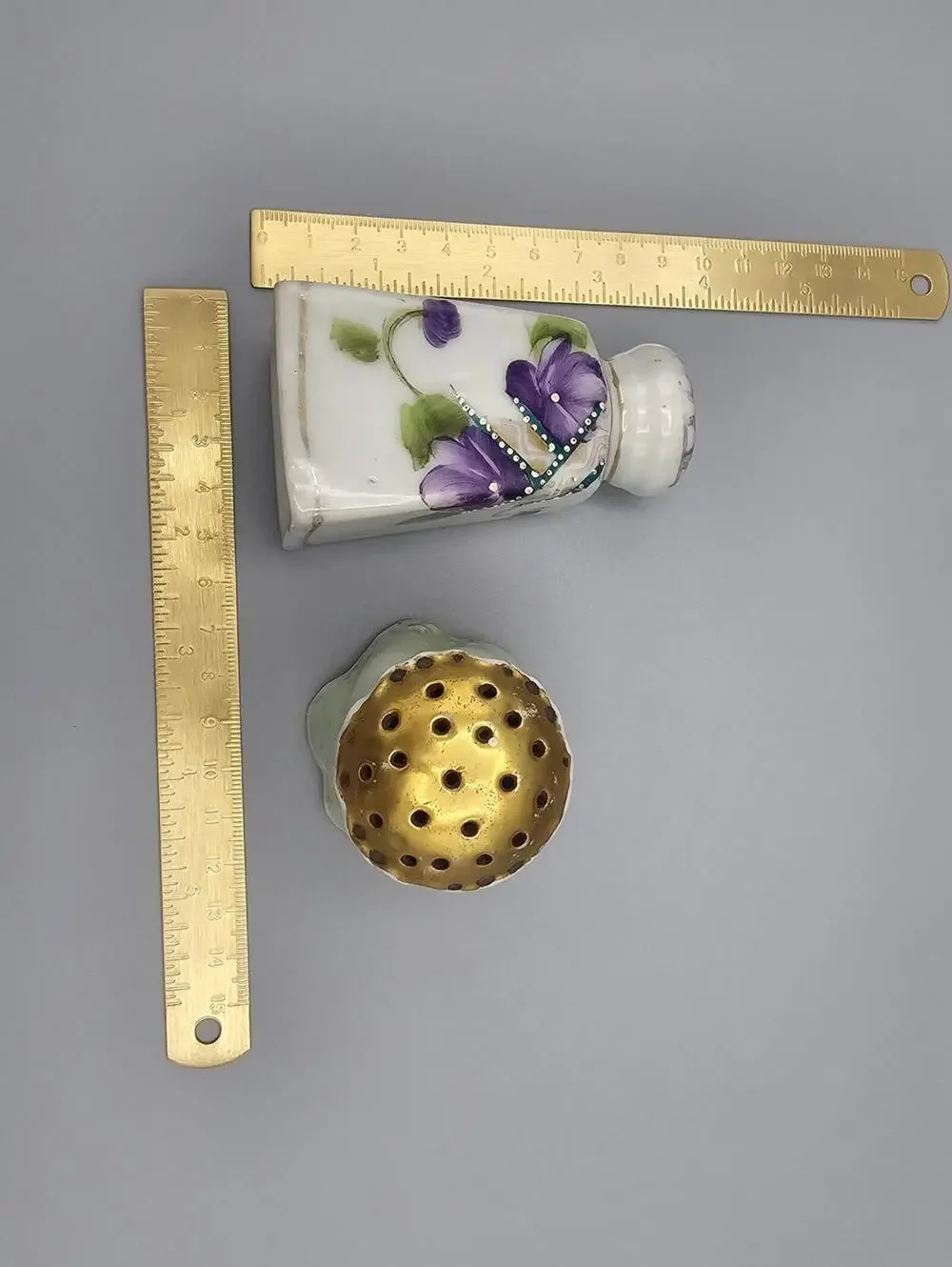 Vintage Ceramic Salt and Pepper Shakers with Floral Design